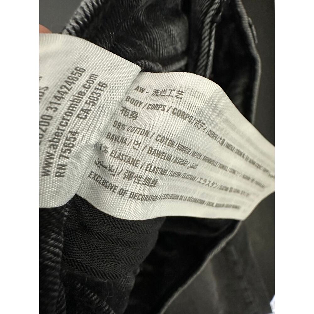 Abercrombie Fitch Curve Love Ultra High Rise Ankle Straight Jeans Black 00R‎ 24 - Picture 7 of 7